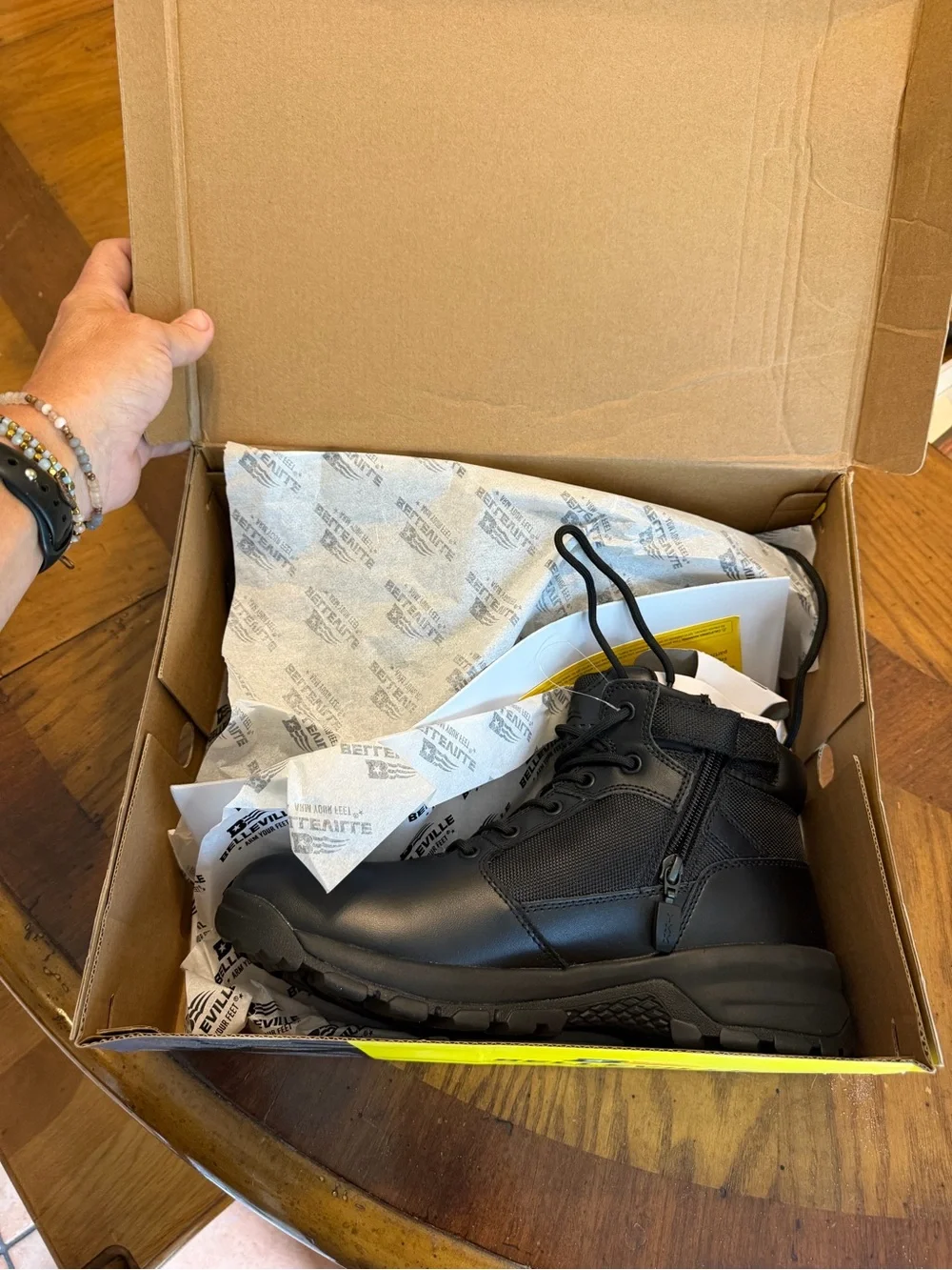 Men's Black Tactical Work Boots. Belleville.